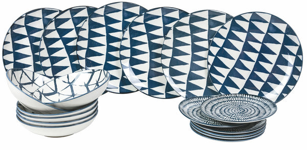 online Villa d'Este Home Tivoli Porzellan Tafelservice 18 Teile Mokala Blue
