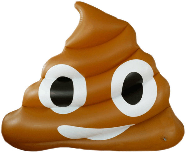 sconto Aufblasbare Matratze 160x130 cm aus PVC in Form von Emoji Ranieri Face Poop Brown