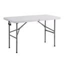 Tavolo Catering Pieghevole 120x60x48 h cm in Acciaio Bianco