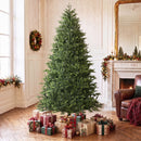 Albero di Natale Artificiale Folto Realistico Ø110x180 cm con 732 Rami in PE e Base Pieghevole in Legno Verde      