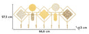 Appendiabiti da Muro Monday 66,6x4,5x27,5 cm in Metallo Multicolor      