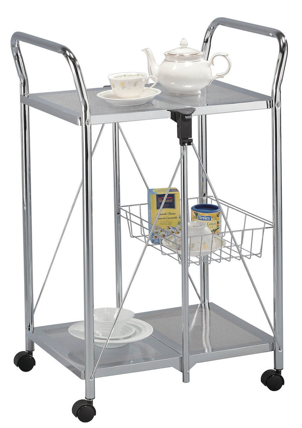 Tosini TA019C Klappbarer Küchenwagen aus verchromtem Stahl sconto