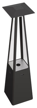 Stufa a Piramide Gas Gpl da Esterno con Vetro in Acciaio Flig Memphis Nera