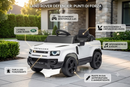 Macchina Elettrica per Bambini Licenza Land Rover Defender Small 12V con Telecomando Bianco