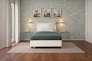 Letto 1 Piazza e Mezza Contenitore Imbottito Similpelle Bianco Boxmax Testata Soft Varie Misure