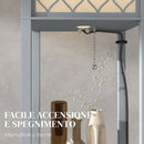 Lampada da Terra Salvaspazio 26x26x160 cm con 3 Ripiani Attacco E27 in MDF e Tessuto Grigio Chiaro      
