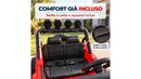 Macchina Elettrica per Bambini Licenza Jeep Wrangler Rubicon 12V con Sedili in Pelle e Telecomando Rosso 