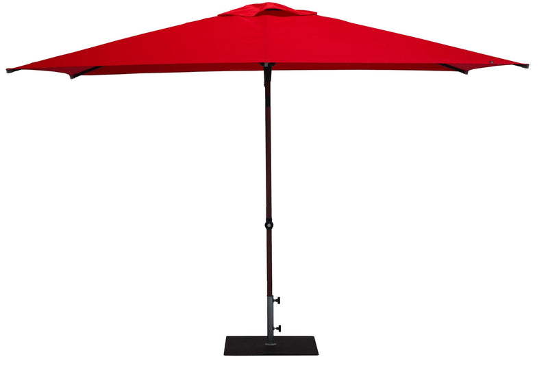 Ombrellone da Giardino 3x2 m Palo Ø38 mm in Alluminio Effetto Legno Tessuto Poliestere Trend Wood Rosso