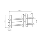 Mensola da Parete 150x22x70 cm in MDF Beads Antracite