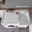 Lavatoio e Coprilavatrice in PVC 109x60x89 cm Forlani Tidy Bianco Lato Destro