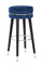 Barhocker Paris Ø35x74 cm aus Holz und blauem Samtstoff