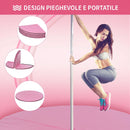 Tappeto Pole Dance Antiscivolo Pieghevole Ø150x5 cm in Schiuma EPE e PVC Rosa      