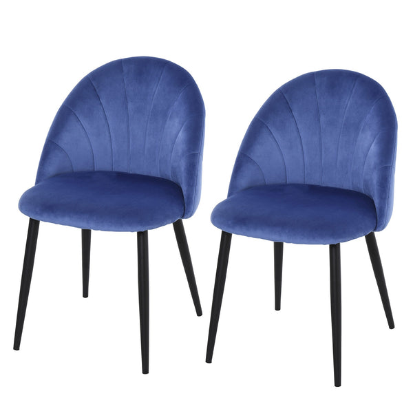 online Set mit 2 gepolsterten Stühlen 50 x 54 x 79 cm in blauem Samt