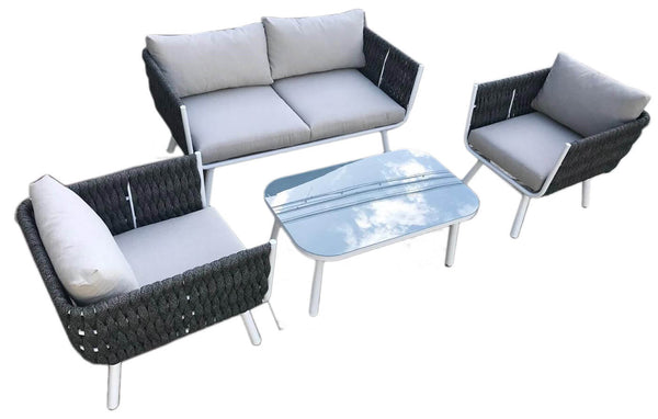 acquista Garten-Lounge-Set aus Aluminiumsofa, 2 Sesseln und Couchtisch Vorghini Stockholm