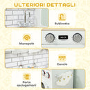 Cucina Giocattolo per Bambini 3-6 Anni con Set di Accessori Lavandino e Manopole con Suoni in Legno Bianco      