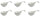 Set 6 Aperitiftassen mit Henkel 17,5 x 9,5 x 8,5 cm aus weißem Kaleidos Aluxina allluminic Porzellan