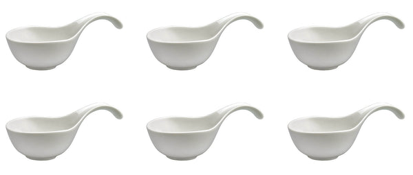 Set 6 Aperitiftassen mit Henkel 17,5 x 9,5 x 8,5 cm aus weißem Kaleidos Aluxina allluminic Porzellan online