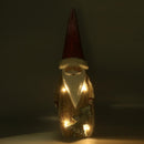 Babbo natale in resina led con albero rosso cm 19x10xh55,5