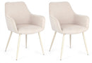 Set 2 Sedie 58x63x85,5 cm Cora in Tessuto Beige e Beige