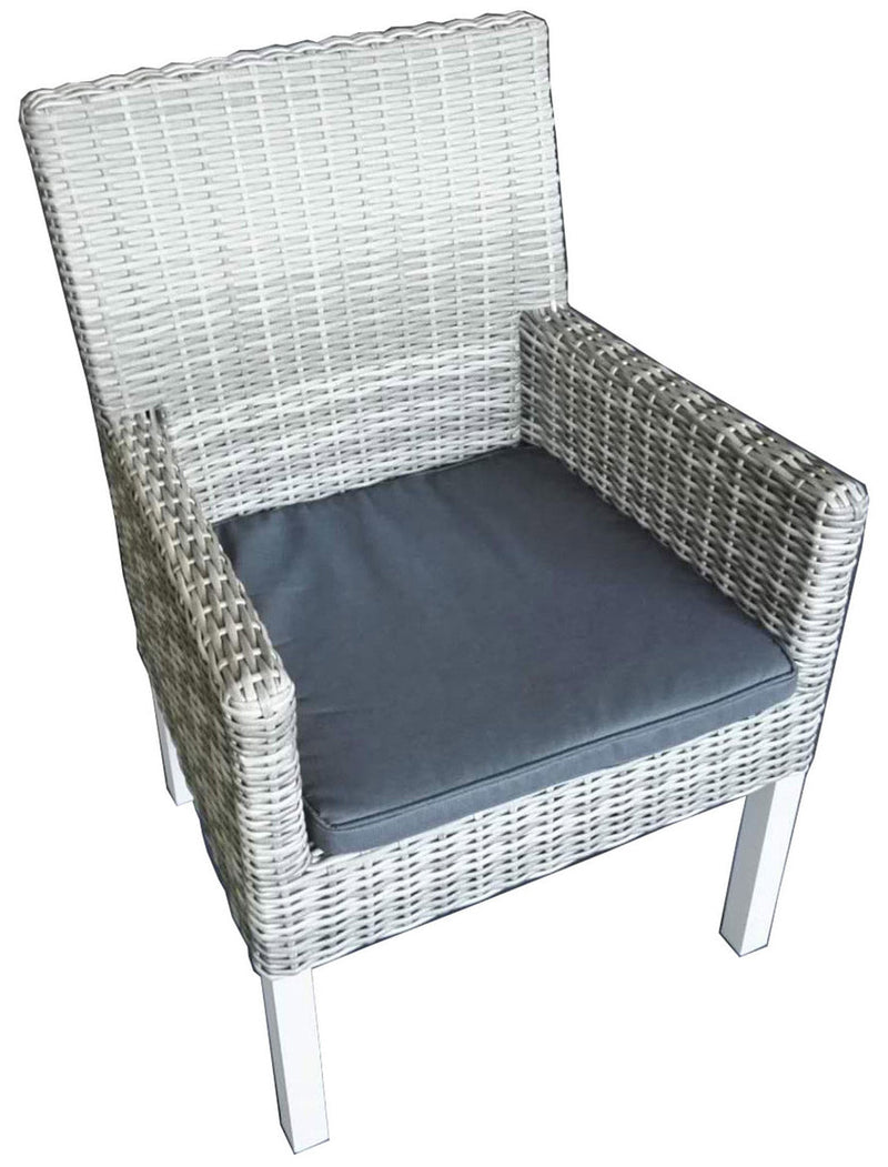 Poltrona da Giardino in Polyrattan con Cuscino Salem Grigio
