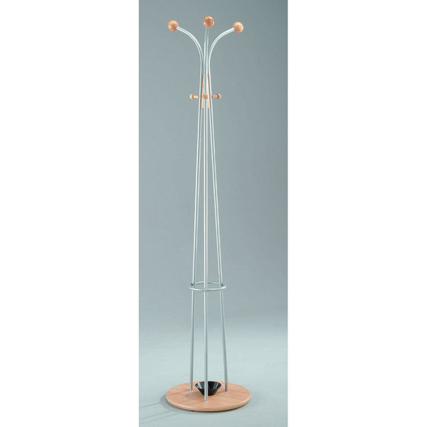 sconto Kleiderbügel aus Stahl und Fumer Aron Silber/Buchenholz