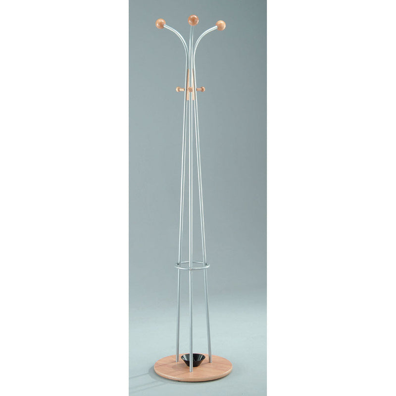 Appendiabiti in Acciaio e Legno Fumer Aron Silver/Faggio