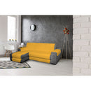 Copridivano Trapuntato in Microfibra con Penisola Sinistra Giallo