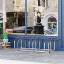 Rastrelliera Porta Biciclette 3 Posti 76x33x27 cm in Acciaio Argento