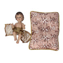 Natività tessuto su cuscino rosa cm xh23