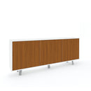 Mobile Soggiorno Madia 3 Ante 177x41x74 cm Ossido Bianco e Rovere Dogato   