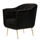 Poltrona Budapest Nera con Cuscino 88x83x91 cm in Compensato e Spugna e Ferro e Poliestere Nero      