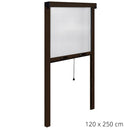 Zanzariera Avvolgibile Marrone per Porta e Finestra a Molla 120X250Cm