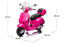 Moto Elettrica per Bambini Piaggio Vespa GTS SUPER 12V Full Optional con Bauletto Fucsia 