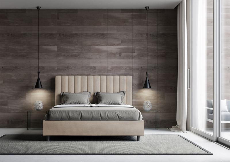 Letto 1 Piazza E Mezzo Imbottito in Microfibra Agueda Sabbia Varie Misure