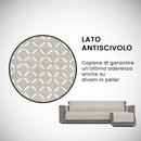 Copridivano in Poliestere con Penisola Destra Beige Varie Misure