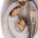 Set 2 Statuina Natalizia Natività Ovale 12 cm in Resina