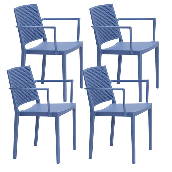 sconto Set mit 4 stapelbaren Stühlen 81 x 57 x 56 cm mit Armlehnen aus Polypropylen und Portzuckerpapier aus Glasfaser