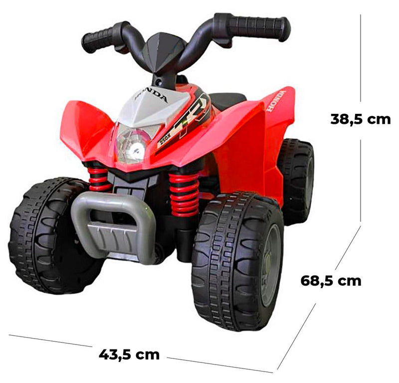 Mini Quad Elettrico per Bambini 6v con Licenza Honda 250X Rosso 