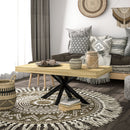 Tavolino Basso da Soggiorno Stile Industriale 110x60x45 cm Nero e color Legno 