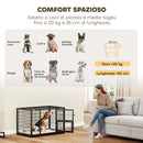 Gabbia per Cani Robusta 94x60x64 cm con Vassoio Rimovibile e Doppia Porta in Acciaio e Plastica Nero      
