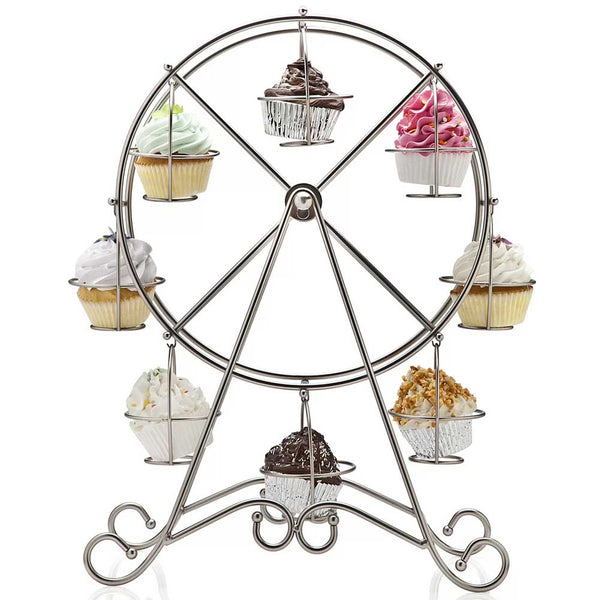 Alzata Stand Porta Cupcake Ruota Panoramica Alzatina 8 Posti Dolci Muffin Metall acquista