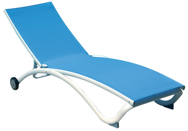 acquista Garten-Sonnenliege mit Rädern aus hellblauem Vorghini-Aluminium