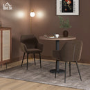 Set 2 Sedie Imbottite Stile Nordico 54x57x80 cm Tessuto Effetto Velluto Marrone 