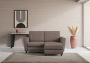 Divano 2 Posti con Pouf 152x155x85 cm Yasel in Tessuto Talpa