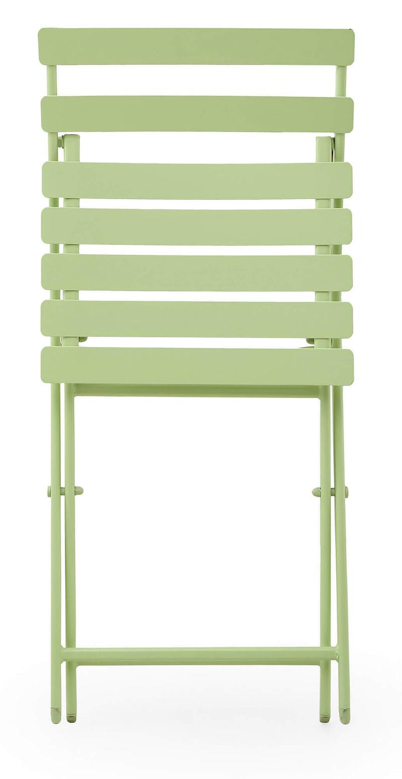 Set Tavolino e 2 Sedie Pieghevoli da Giardino in Acciaio Kraus Tiziano Verde