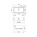 Lavello 88x50 cm Granito vasca croma Samet