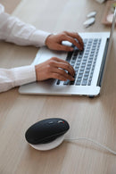 Mouse Wireless Ricaricabile 2.4GHz in Plastica Nero