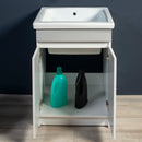 Mobile Lavatoio in Ceramica 2 Ante e Strofinatoio Integrato 60x50x86A cm Olmo Scuro