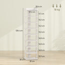 Scarpiera Organizzatore di Scarpe 30x30x128,4 cm con 9 Ripiani e Ganci Bianco      