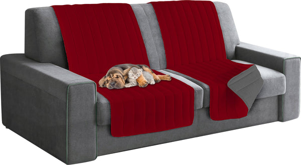 Gesteppter Doubleface-Sofabezug 60 x 190 cm Burgund/Dunkelgrau prezzo